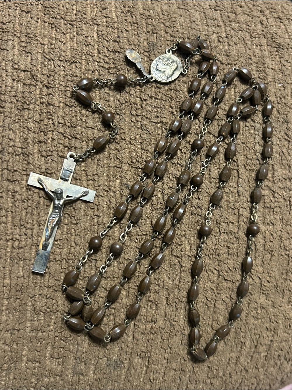 Vintage Italian Brown beaded Rosary